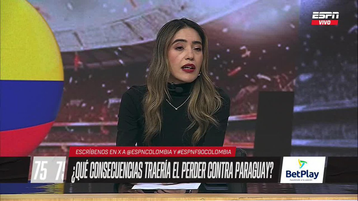 #ESPNF90Colombia | El clásico nocturno del fútbol ¿Qué consecuencias traería perder contra Paraguay en Barranquilla? "Pase lo que pase no es el momento de cambiar al entrenador" @saritascas ▶️ No te pierdas F90 por #DisneyPlus