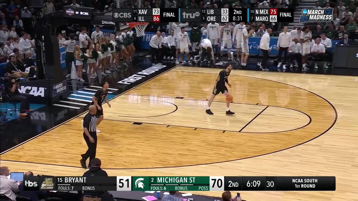 It's been ALL Spartans in the second half ๐ณ #MarchMadness Michigan State Men's Basketball