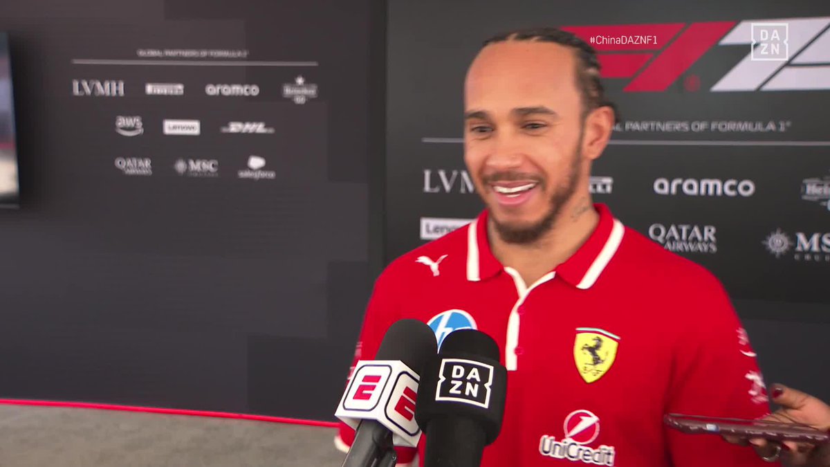 🗣️ Hamilton y su felicidad tras ganar con Ferrari "Empezar en la pole de rojo es tan especial... Lo vi con Fernando, con Leclerc, con Vettel y tener el sentimiento que ellos tuvieron es increíble" #ChinaDAZNF1 🇨🇳