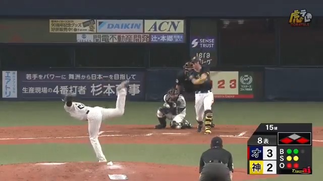 8回表、工藤投手がピンチを迎えるも最後は沈む変化球で空振り三振！OP戦、無失点投球が続く！ #hanshin #虎テレ #阪神タイガース #鼓動を鳴らせ_虎道を進め