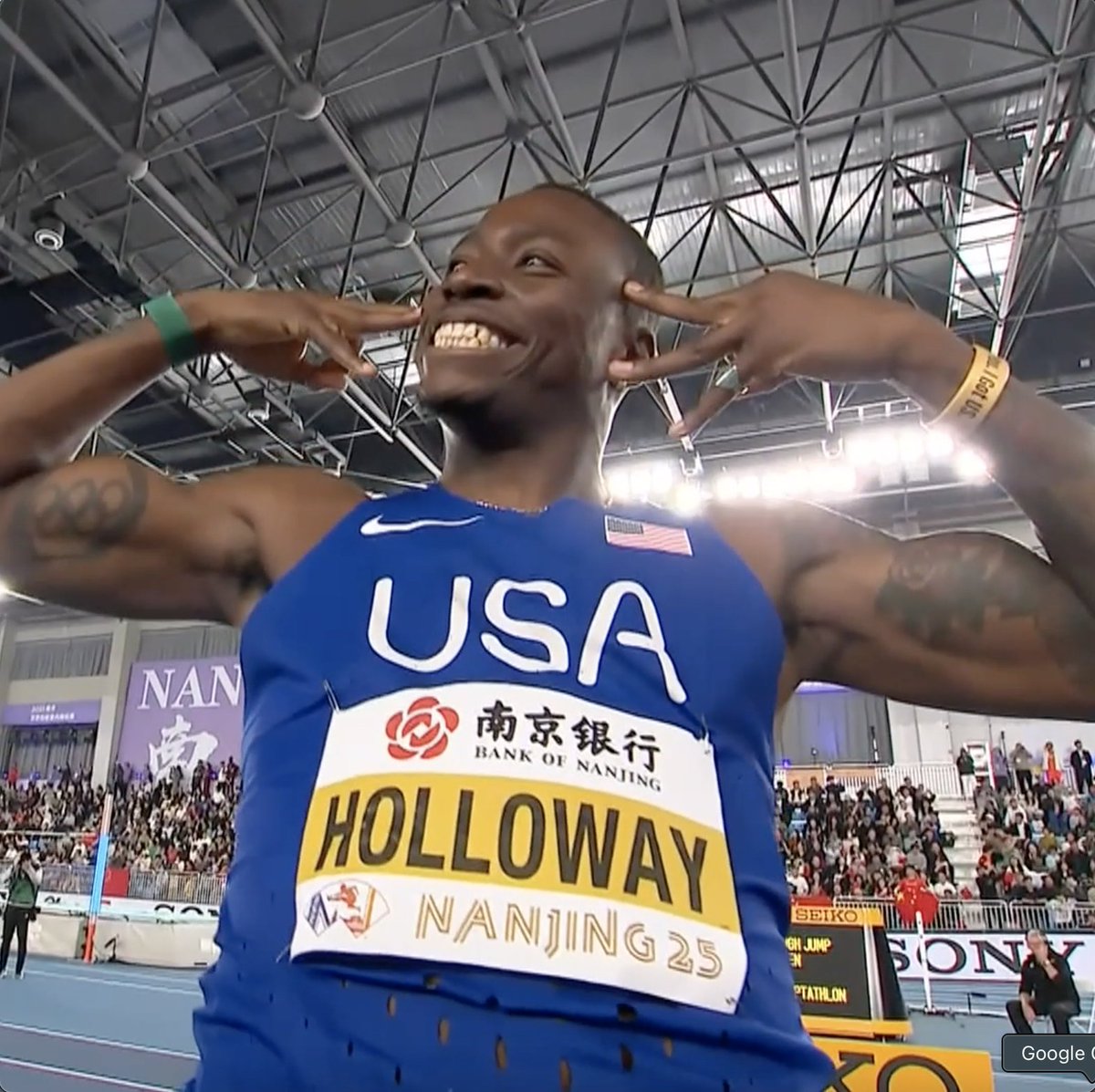 👑KING OF THE 60MH #WorldIndoorChamps 🇺🇸Grant Holloway is the ONLY athlete in history to win three consecutive 60mH world titles! 🥇🥇🥇