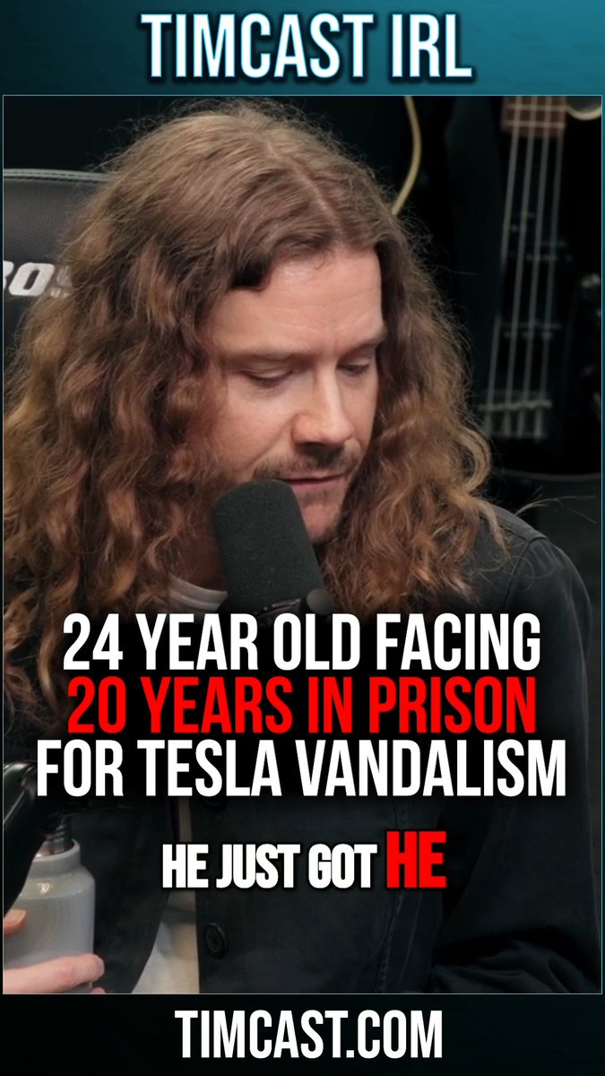 20 years in prison for vandalizing a Tesla. At 24-years-old.