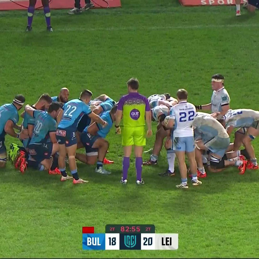 With two seconds on the clock the Vodacom Bulls trailed 18-20 to Leinster. At 84:27, they won the match 21-20 🤯 #VURC
