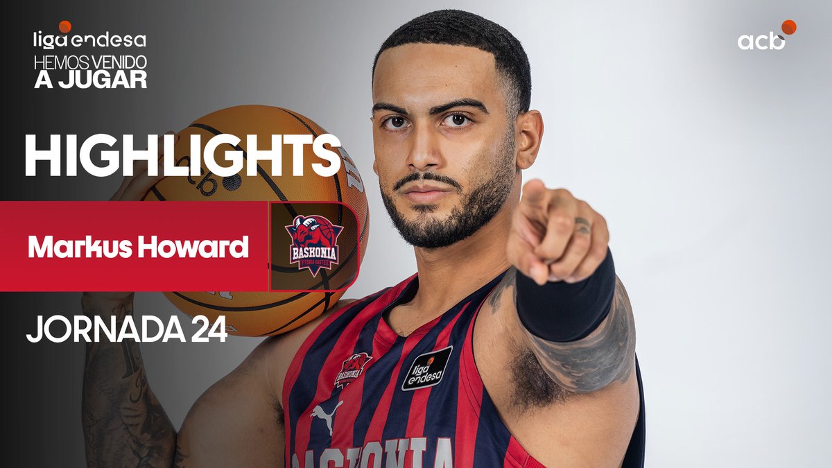 💫 Disfrutar del baloncesto de Markus Howard es un privilegio que tenemos en la #LigaEndesa ¡Y el que tiene Baskonia tras el partido que se acaba de marcar para conseguir la victoria ante BAXI BAXI Manresa! 2⃣7⃣ puntos y 2⃣5⃣ de valoración ☄️