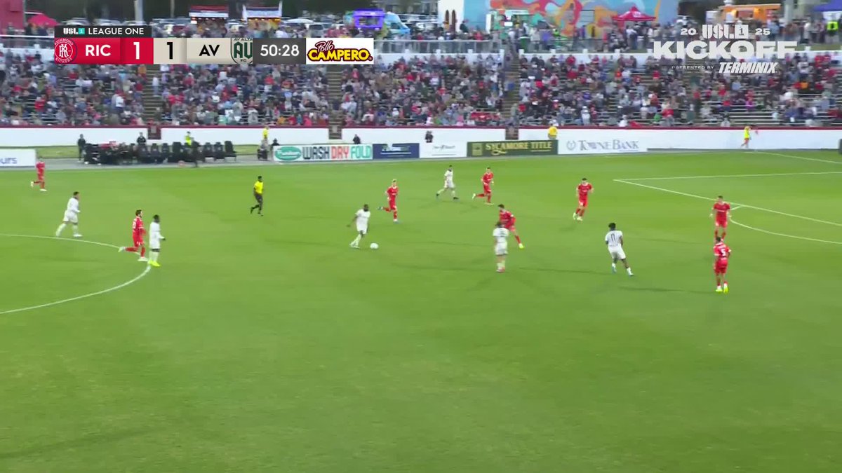 Hey SportsCenter, we got somethin’ for ya 😉 Emiliano Terzaghi 𝐋𝐀𝐔𝐍𝐂𝐇𝐄𝐒 𝐈𝐓 from half field giving the Richmond Kickers 🦘 the lead! ☄️ #USLKickoff // Terminix