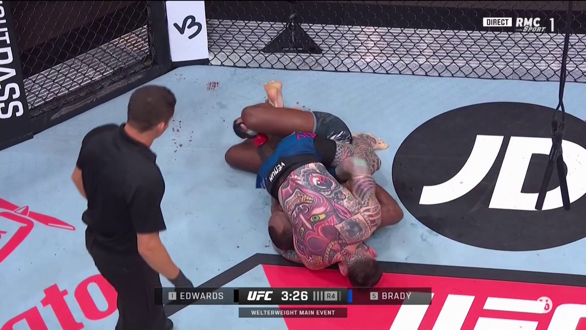 🚨🚨 SEAN BRADY 🇺🇸 A COMPLÈTEMENT DOMINÉ LEON EDWARDS 🏴󠁧󠁢󠁥󠁮󠁧󠁿 IL S’IMPOSE PAR SOUMISSION AU 4EME ROUND #UFCLondon