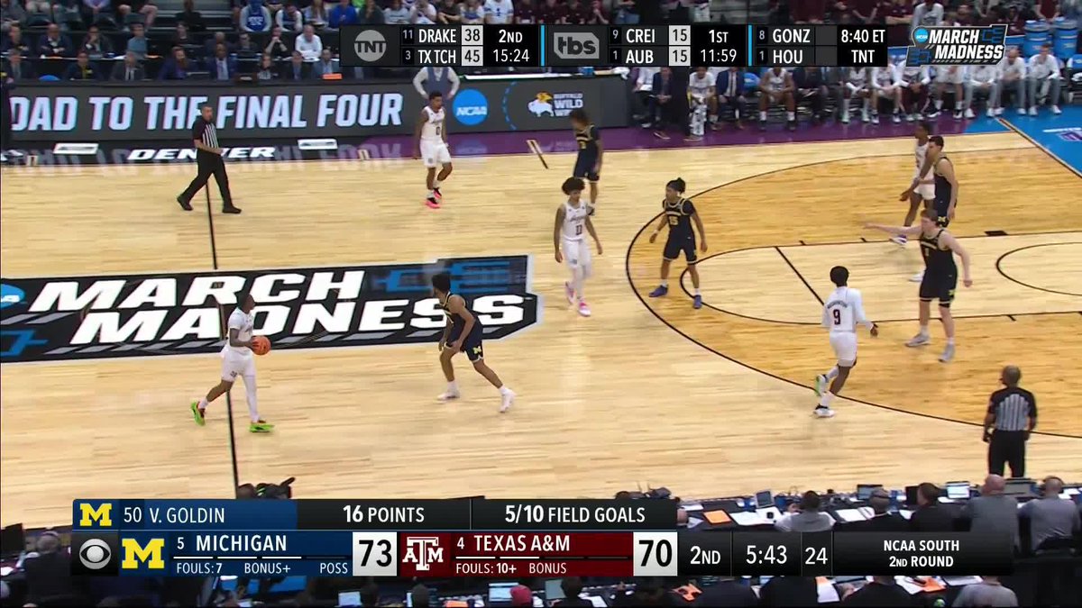 Vlad Goldin getting crucial buckets down low 🪣 #MarchMadness Michigan Men's Basketball