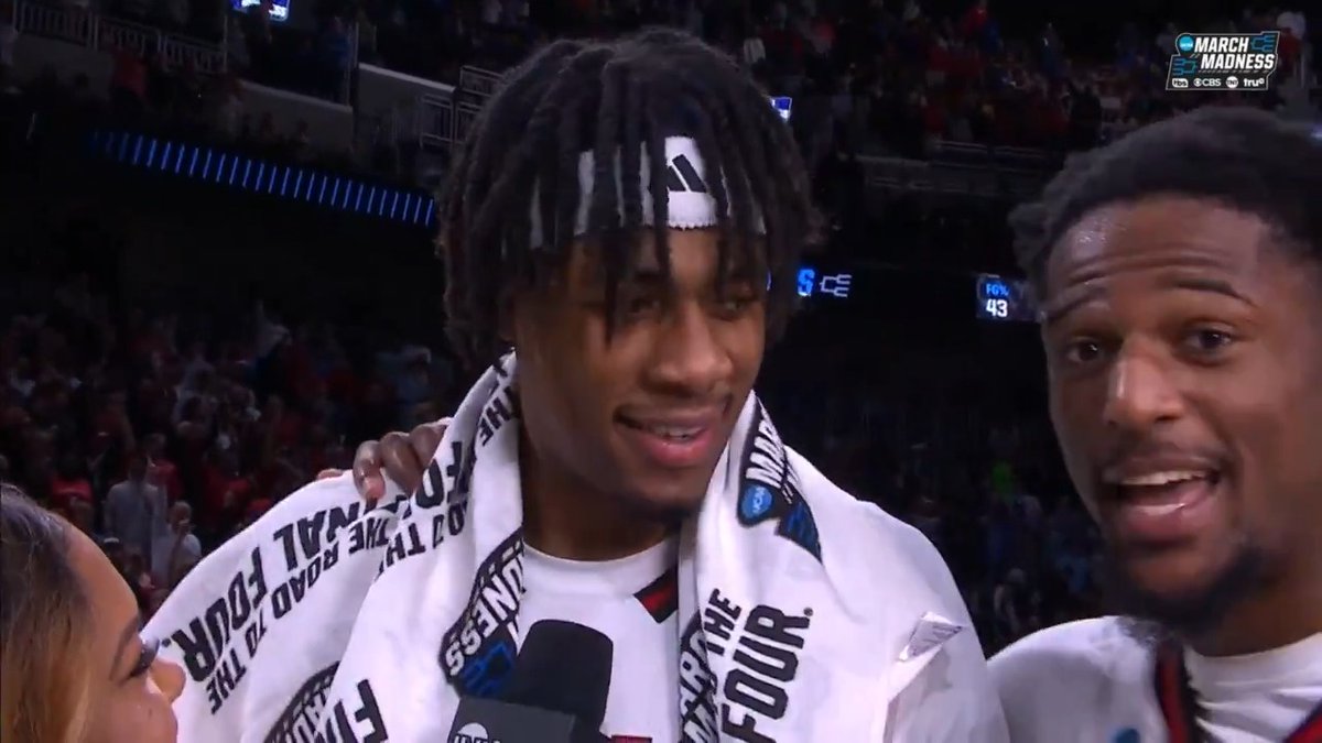 "NBA TOPPIN!" 😅 JT Toppin's teammates crashed his postgame interview with AJ Ross Texas Tech Basketball