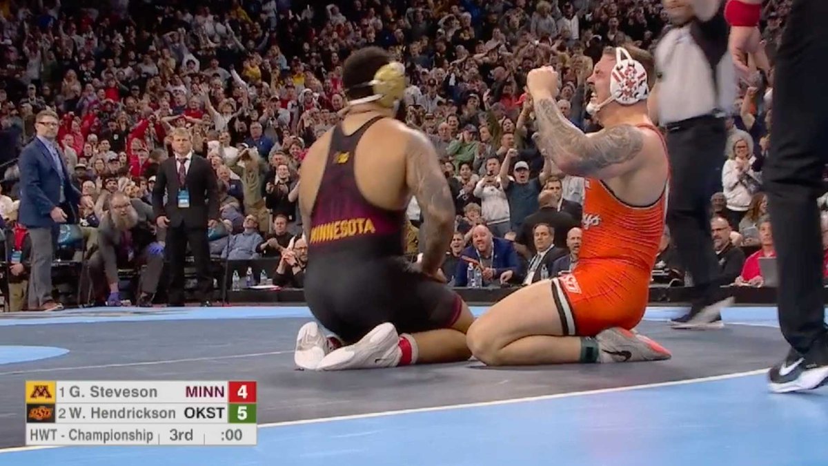 WYATT HENDRICKSON DEFEATS OLYMPIC GOLD MEDALIST GABLE STEVESON IN WHAT MAY BE THE GREATEST COLLEGE SPORTS UPSET OF ALL TIME!