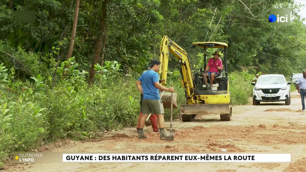 Des parents d'élèves avaient toutes les peines du monde à déposer leurs enfants à l'école à cause du mauvais état de la route. Alors ils ont décidé de la réparer eux-mêmes lors d'un mayouri, un projet d'entraide locale. Le reportage de Guyane la 1ère