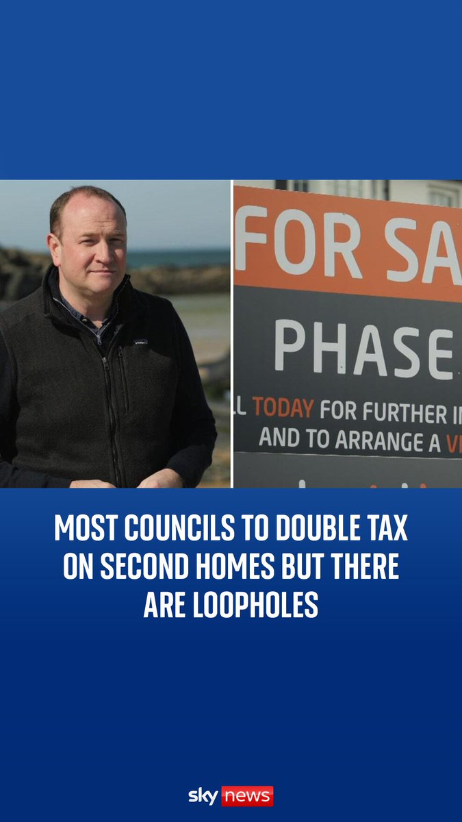 Exclusive Sky News data shows around 75% of councils in England will introduce increased taxes on properties classed as second homes. Sky's Dan Whitehead explains⬇️