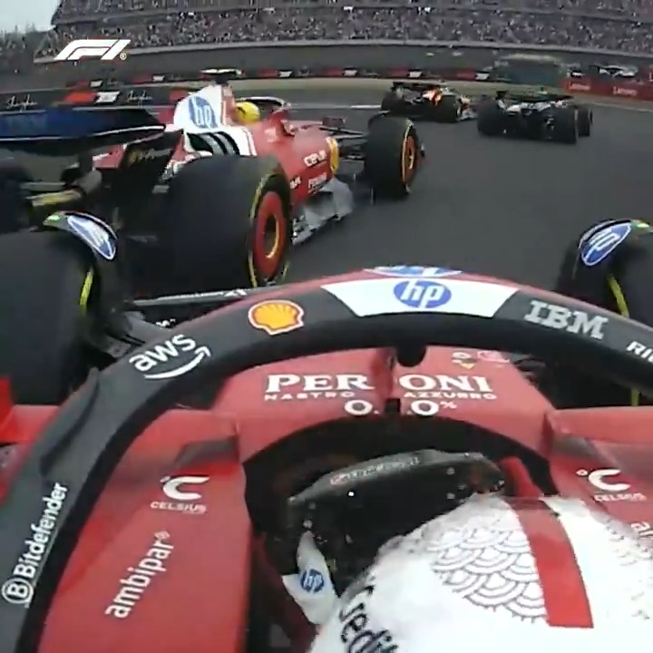 Contact between the Ferrari's at the start! 👀 Watch all the key moments from the 2025 Chinese Grand Prix 👇 #F1 #ChineseGP