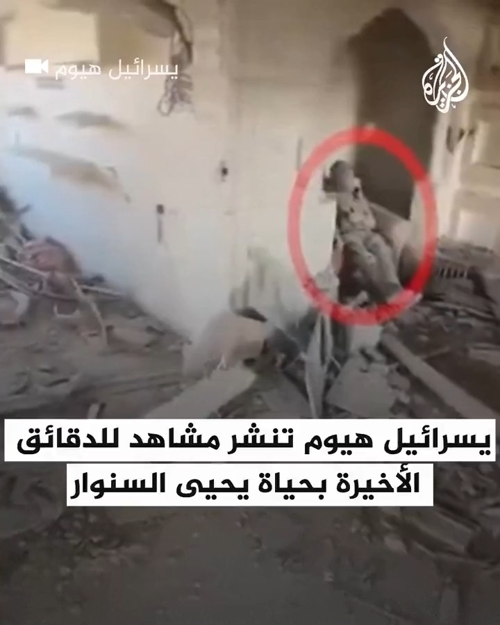 يظهر جالسا على أريكة ويحرك رأسه.. صحيفة يسرائيل هيوم تنشر مشاهد جديدة توثق الدقائق الأخيرة في حياة يحيى السنوار قبل استشهاده #حرب_غزة