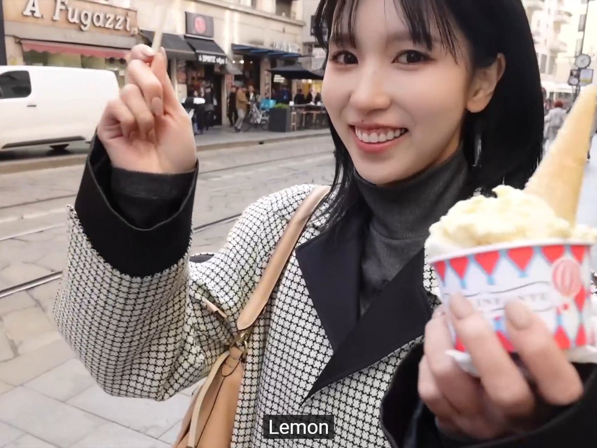 Mina's happy little Tiramisu Cake dance after tasting the gelato 🥺