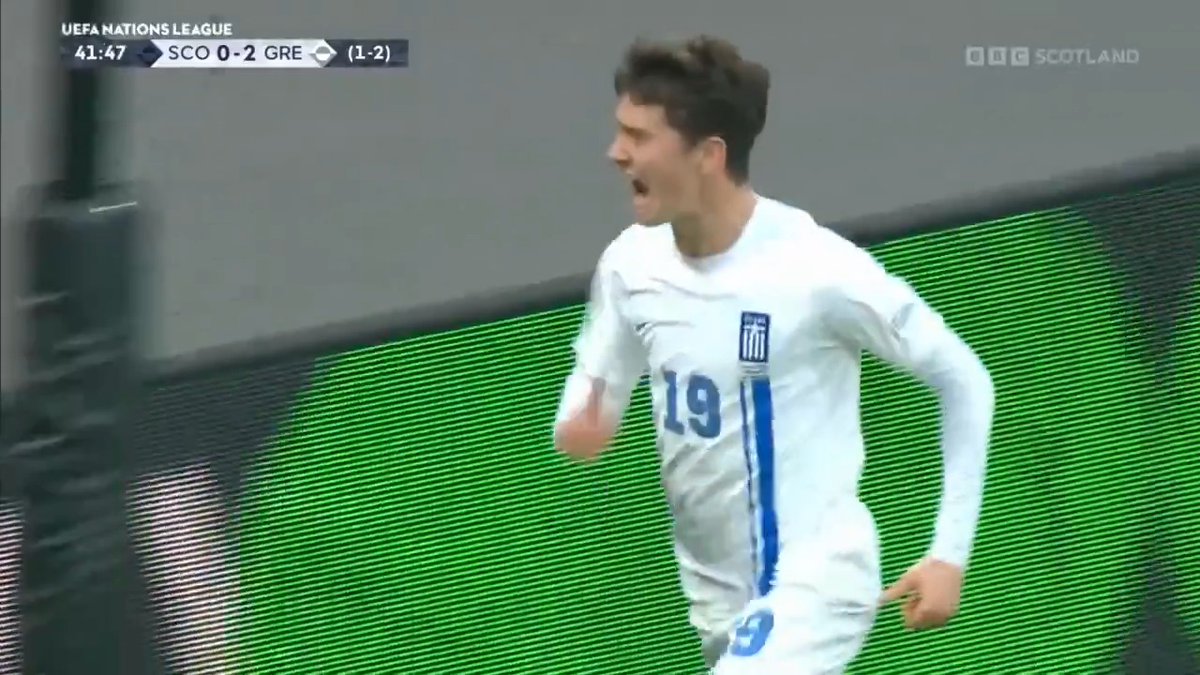 Remember the name Konstantinos Karetsas 😤 The 17-year-old puts Greece in front on aggregate ⚽️ #BBCFootball