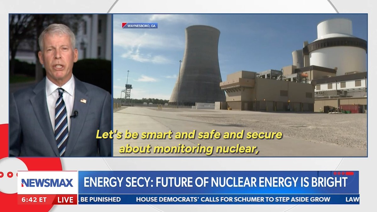 .Secretary Chris Wright “The future of nuclear energy is bright. 😎 Nuclear is a reliable source of energy that makes energy better off.”