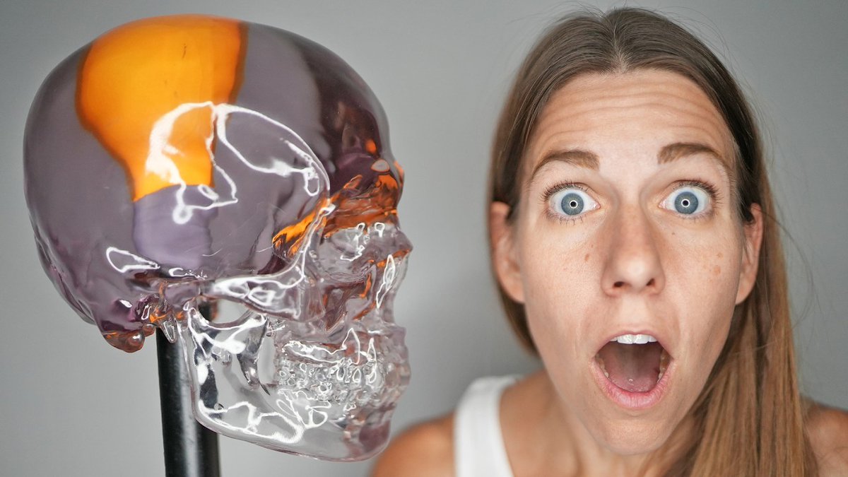 I made a lamp that's a life-size skull 💀 with a lightbulb 💡 inside!