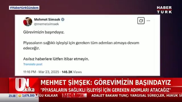 #SONDAKİKA - Hazine ve Maliye Bakanı Mehmet Şimşek: "Görevimizin başındayız. Piyasaların sağlıklı işleyişi için gereken adımları atacağız."