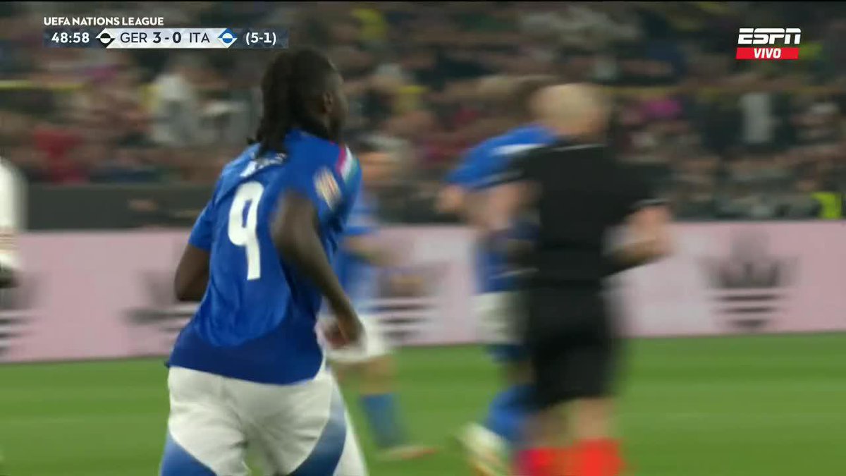 DESCONTÓ ITALIA: Moise Kean anotó el 1-3 ante Alemania. 📺 Toda la #NationsLeague, por #DisneyPlus Premium