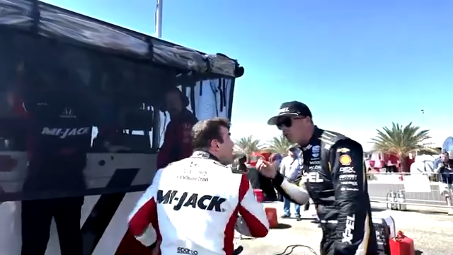 Some words between Devlin Defrancesco and Scott McLaughlin after the race. @BobPockrass | #INDYCAR