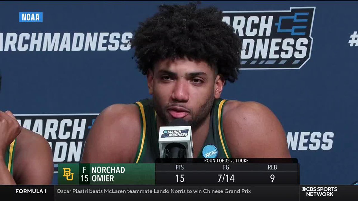 "Come to Baylor if you want to grow as a person." Gotta respect how much Norchad Omier loves his school.