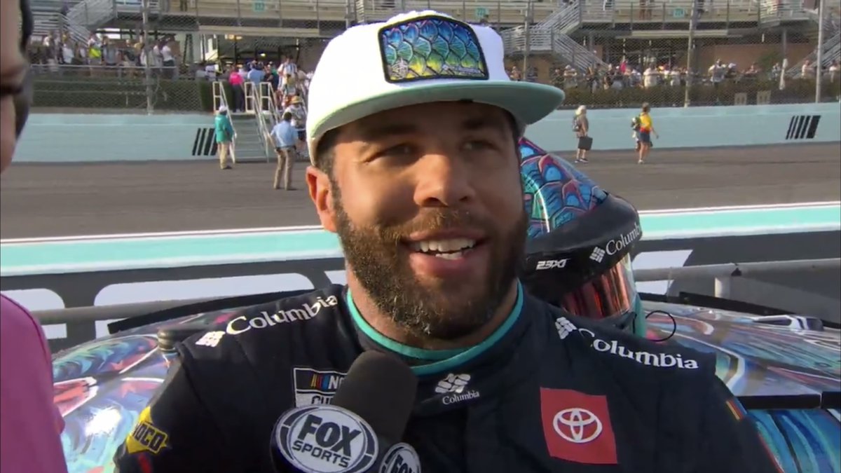 Led 56 laps and brings it home 3rd. Bubba Wallace talks with Jamie Little after the Homestead-Miami finish. #NASCARonFS1