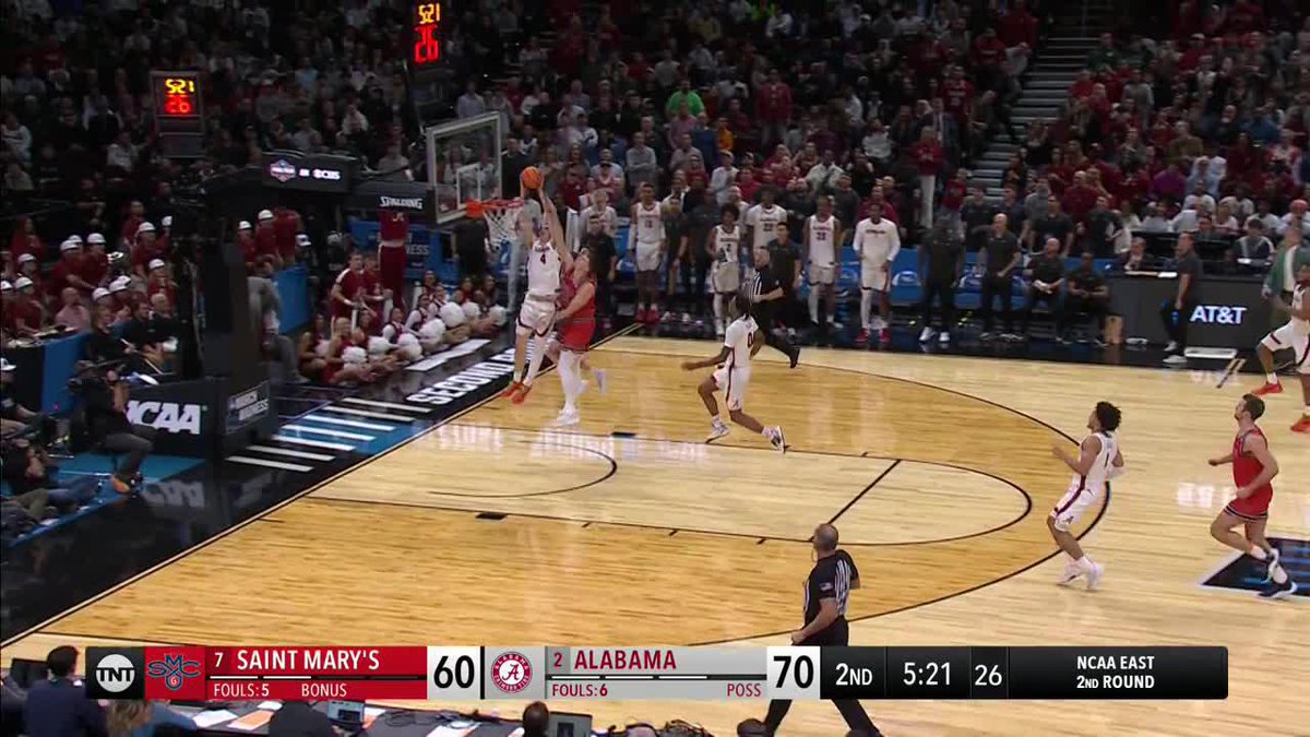 Grant Nelson throws down the lob 😤 Alabama is HYPED!