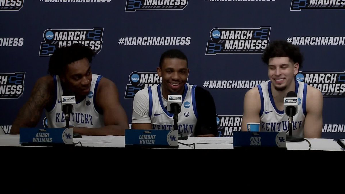 Coach Pope says Amari Williams' secret to success is his childhood breakfast, Weetabix 🥣😂 #MarchMadness Kentucky Men’s Basketball