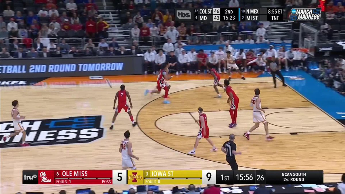 Curtis Jones DEEP triple for Iowa State 🎯 #MarchMadness Iowa State Men’s Basketball