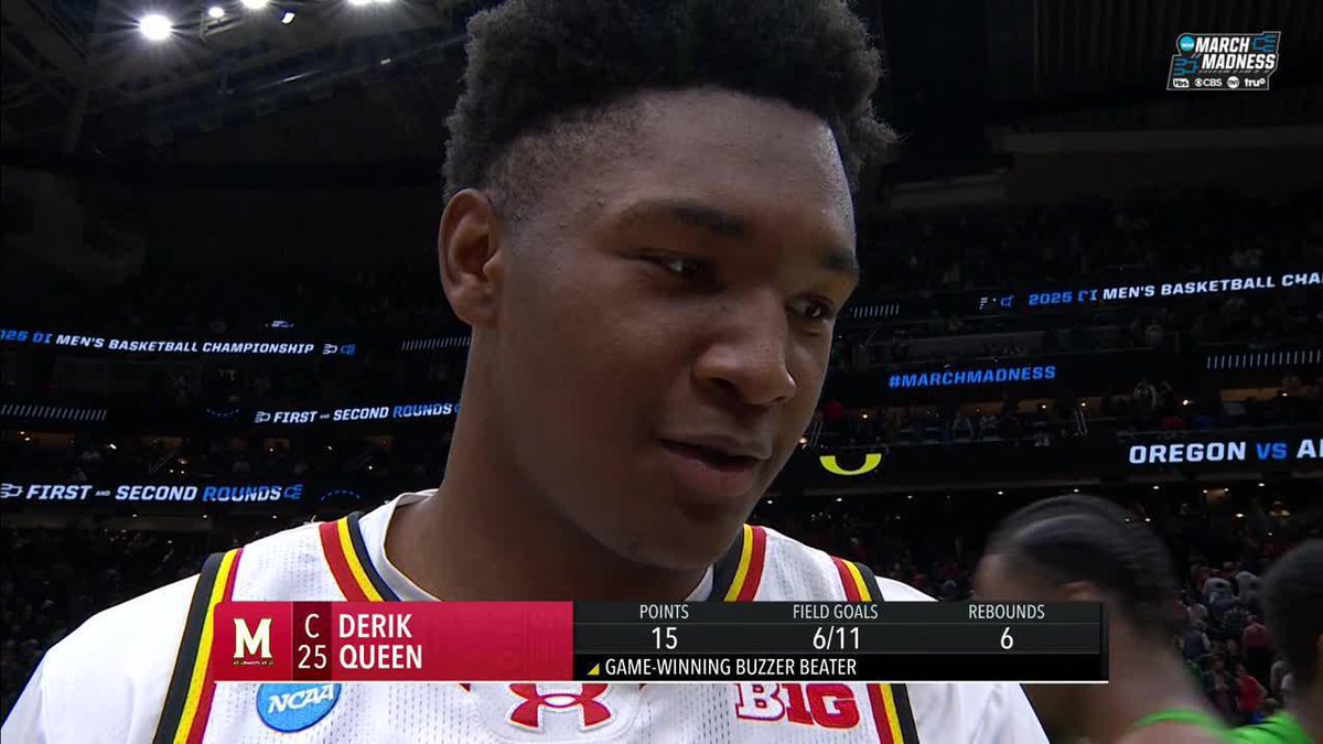 "I'm from Baltimore" 🥶 Derik Queen with a BAR on where he gets his confidence from 🔥 #MarchMadness Maryland Men’s Basketball