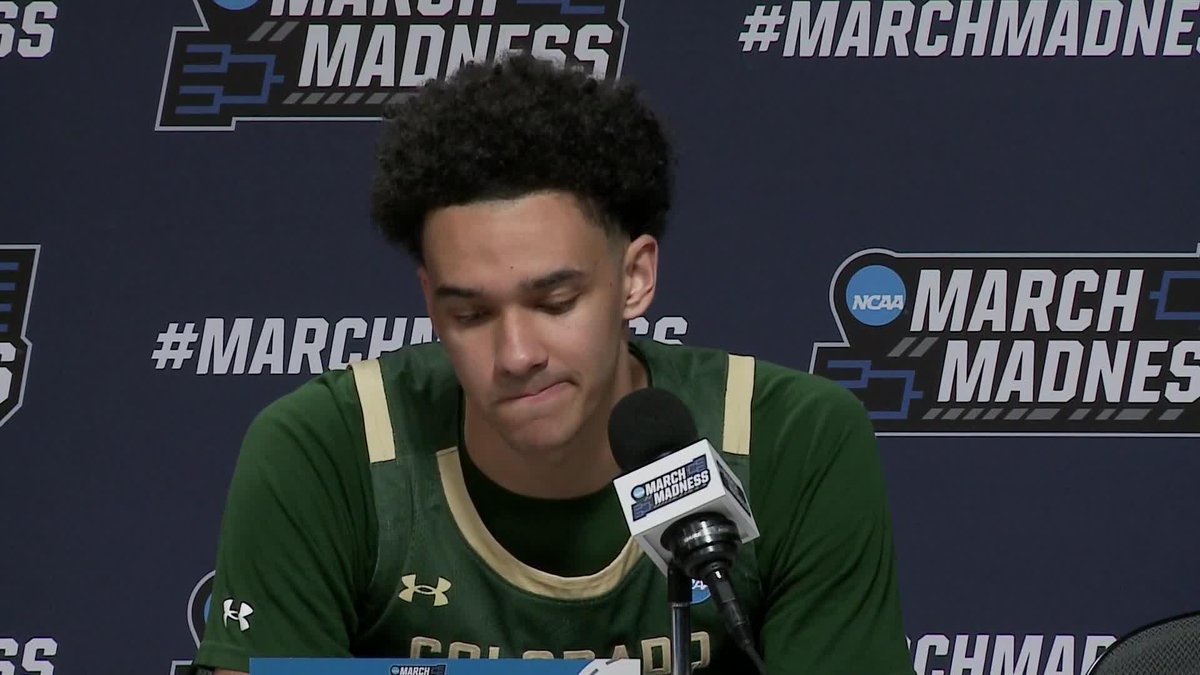 "I wish I could wear Colorado State for the rest of my life" 💔 Colorado State Men’s Basketball's Jalen Lake after his incredible effort during his final game as a Ram. #MarchMadness