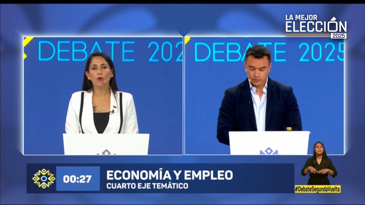 #DebatePresidencial2025 | "Aquiles Álvarez es uno de los más interesados en financiar su campaña porque el verdadero traficante de combustibles es él.", explicó Daniel Noboa sobre acusaciones. Mira el debate aquí: | #EleccionesEcuador2025