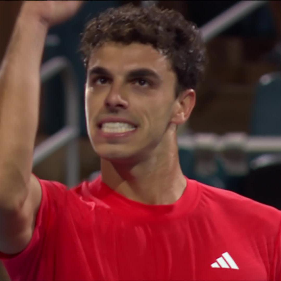 Fran the MAN 💪 2022 #MiamiOpen semi-finalist Francisco Cerúndolo closes the night session with a 6-2 7-6 win over Tommy Paul.