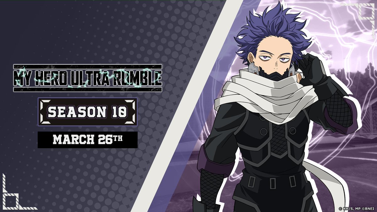 The star of General Studies Hitoshi Shinto joins the battle in Season 10 of #MHUR 💥New Hero – Hitoshi Shinso 💥New Costumes – Superstar Idol, 100 Million Copies Commemorative, and more! 💥New Quirk Skill Set – Coming soon Play for FREE today: