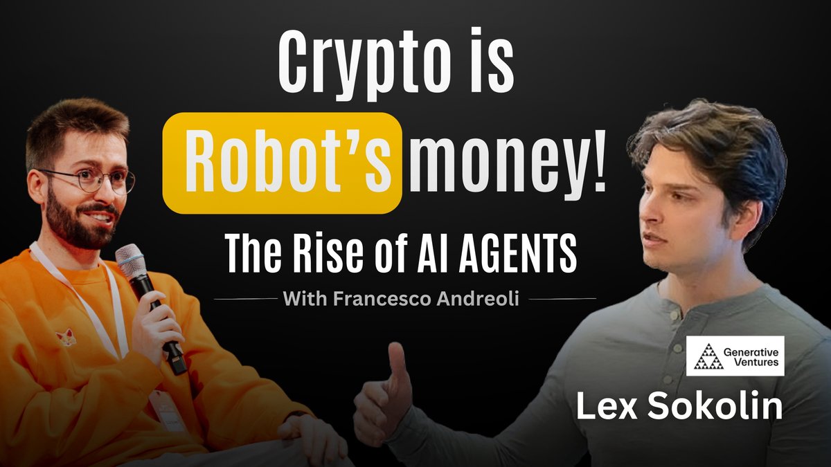 AI, Crypto & Web3: The Future of Intelligent Agent w/ Lex Sokolin | Generative Ventures 00:07 - Who is Lex Sokolin 03:39 - The Economics of AI 05:16 - Why Crypto Struggles 07:51 - Web2 vs. Web3 AI 10:46 - DAOs in AI Frameworks 19:57 - The Rise of On-Chain AI Agents 30:35 - The Future of AI & Crypto