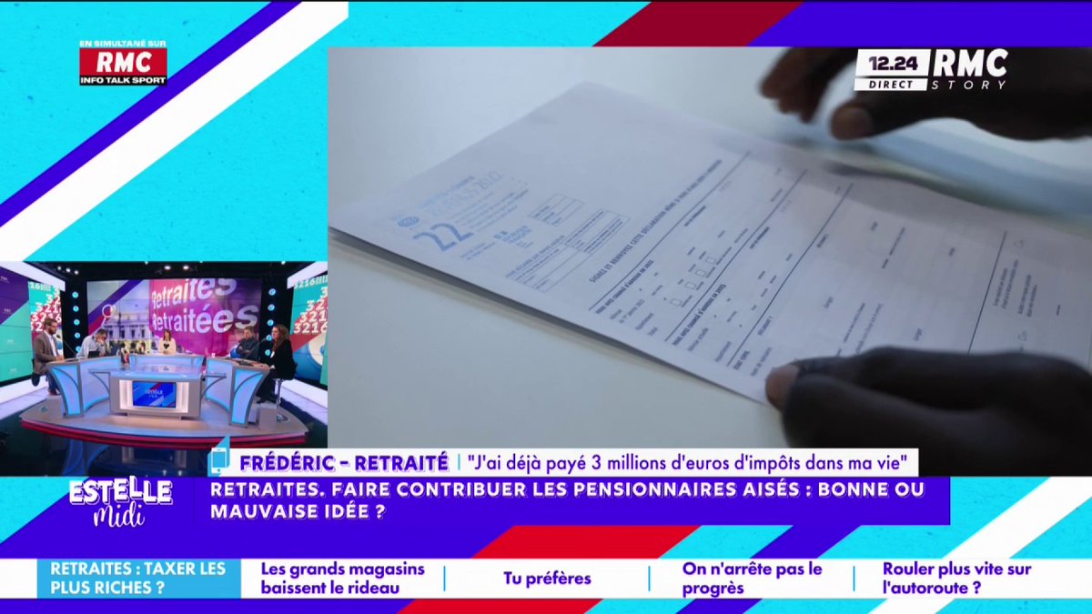 💶 Retraites 📞 Frédéric : "J'ai travaillé pendant 46 ans, j'ai bien gagné ma vie, j'ai beaucoup payé d'impôts : plus de 3 millions € pour 8 millions € gagnés dans ma carrière ! Ce qui me choque le plus, c'est que l'État fait 0 économies, c'est scandaleux !" #EstelleMidi