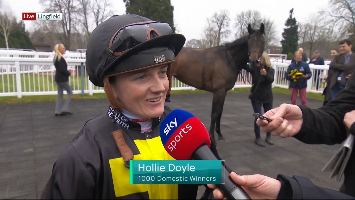 "Hopefully there's another thousand under the bonnet somewhere" Hollie Doyle reacts to riding her 1,000th domestic winner aboard Handle With Care at Lingfield Park...