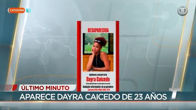 #LoÚltimo Encuentran a la joven Dayra Caicedo, de 23 años, quien fue privada de libertad el pasado 19 de febrero en su residencia en Vista Alegre Arraiján. De manera preliminar el equipo de #TReporta conoció que Caicedo fue abandonada en una estación de combustible cerca de su casa donde fue recogida por su papá y ya se encuentra con sus familiares.