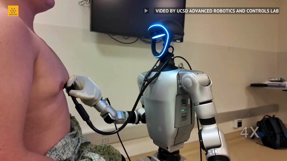 HOLY MOLY Thats the future right there! Robotic doctors will take over the analysis and therapy. Currently still teleoperated, but it's insane how quickly robotics are developing! Soon we will have a personal doctor for every human being!