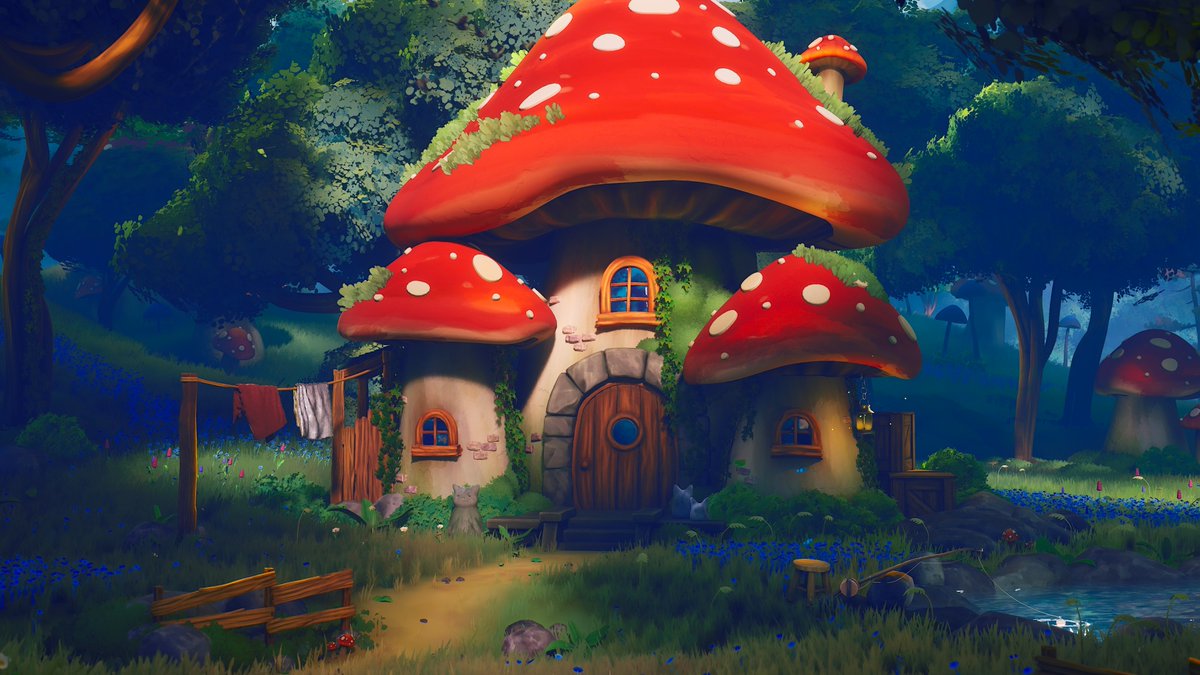 A shroom with a view 🍄 3D Environment Artist Helena Hansen evokes a Studio Ghibli feel with this beautifully rendered Mushroom House and surrounding forest environment made with ZBrush, Substance 3D Painter and Unreal Engine. Helena had the following tip to share: "...it is important to scope your projects so that you don't get too overwhelmed, but still is able to showcase your skills in the best way possible!"
