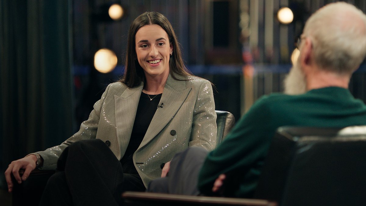 David Letterman will interview WNBA star Caitlin Clark in an upcoming episode of My Next Guest Needs No Introduction with David Letterman. Coming April 8.