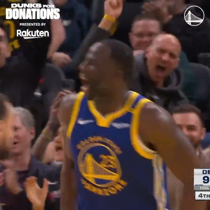 The Dubs have 306 dunks so far this season, resulting in $765,000 raised for the Warriors Community Foundation courtesy of Rakuten Dunks for Donations || #DubNation
