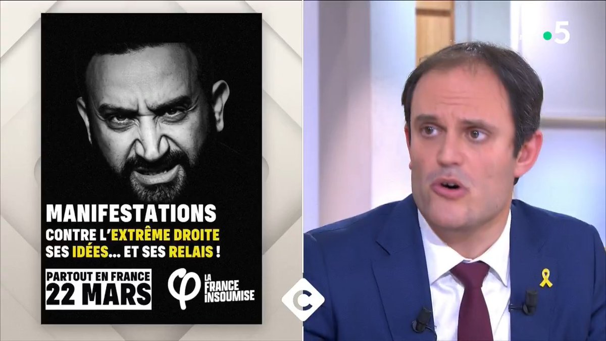 "Il y a un climat délétère concernant l'antisémitisme. LFI a choisi d'hystériser la question de Gaza, au point d'en faire un slogan électoral. Il faut reconnaître la responsabilité directe de ces agitateurs, véritables entrepreneurs de haine." @Yonathan_Arfii dans #CàVous