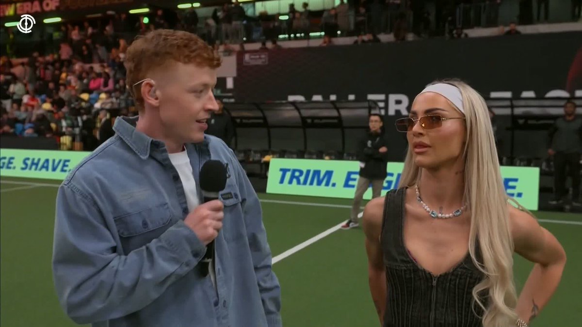 Alisha Lehmann reacts to her side winning the second match of the Baller League ✅