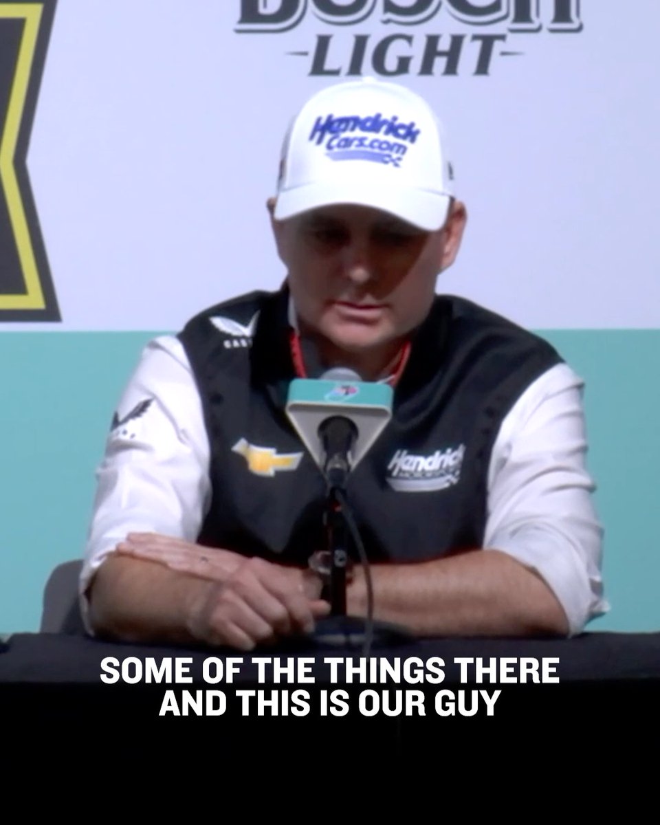 "This is our guy." 🤝 Jeff Gordon when asked about Alex Bowman.
