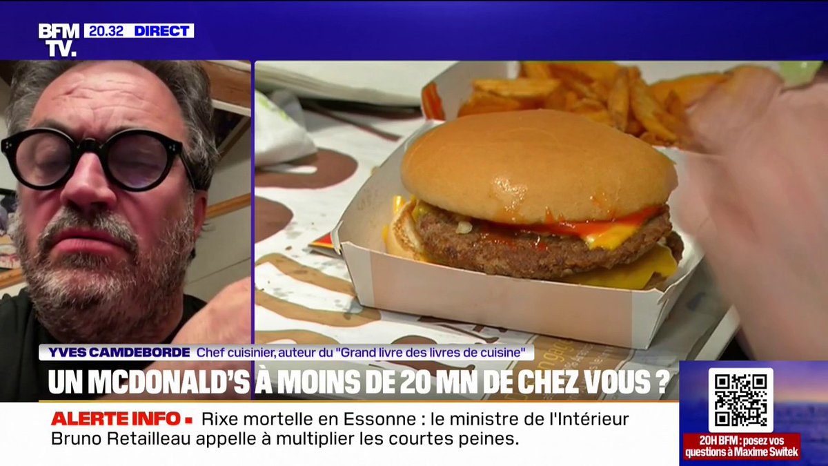 Hausse du nombre de McDonald's en France: "Le bien-manger en France mérite d'être respecté", affirme le chef cuisinier Yves Camderborde