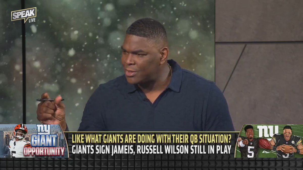 .@Keyshawn suggests the Giants sign Russell Wilson and draft Shedeur Sanders 👀 Would the QB room have too much energy with Jameis, Russ &amp; Shedeur? 🤔