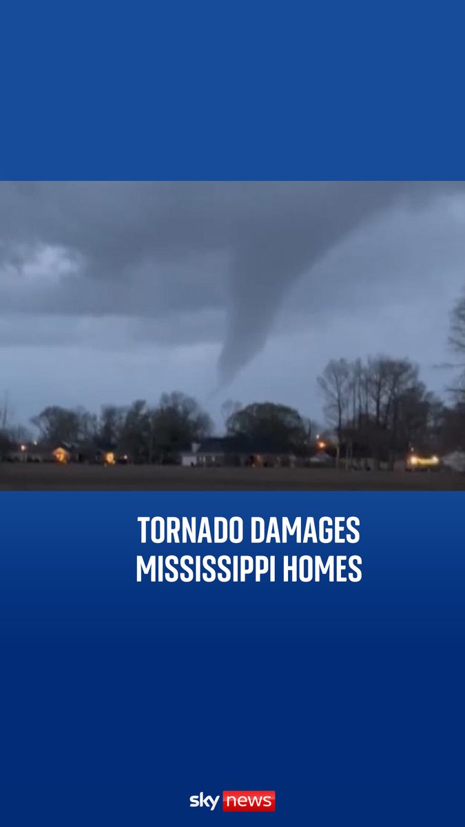 A tornado has touched down in Mississippi, damaging houses, downing trees and power lines.