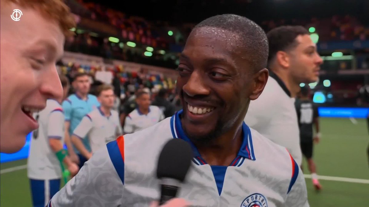 "I'm the only one wearing boots... I'll need to invest in some astros!" Deportrio's star man Marvin Sordell on the opening night of Baller League UK.