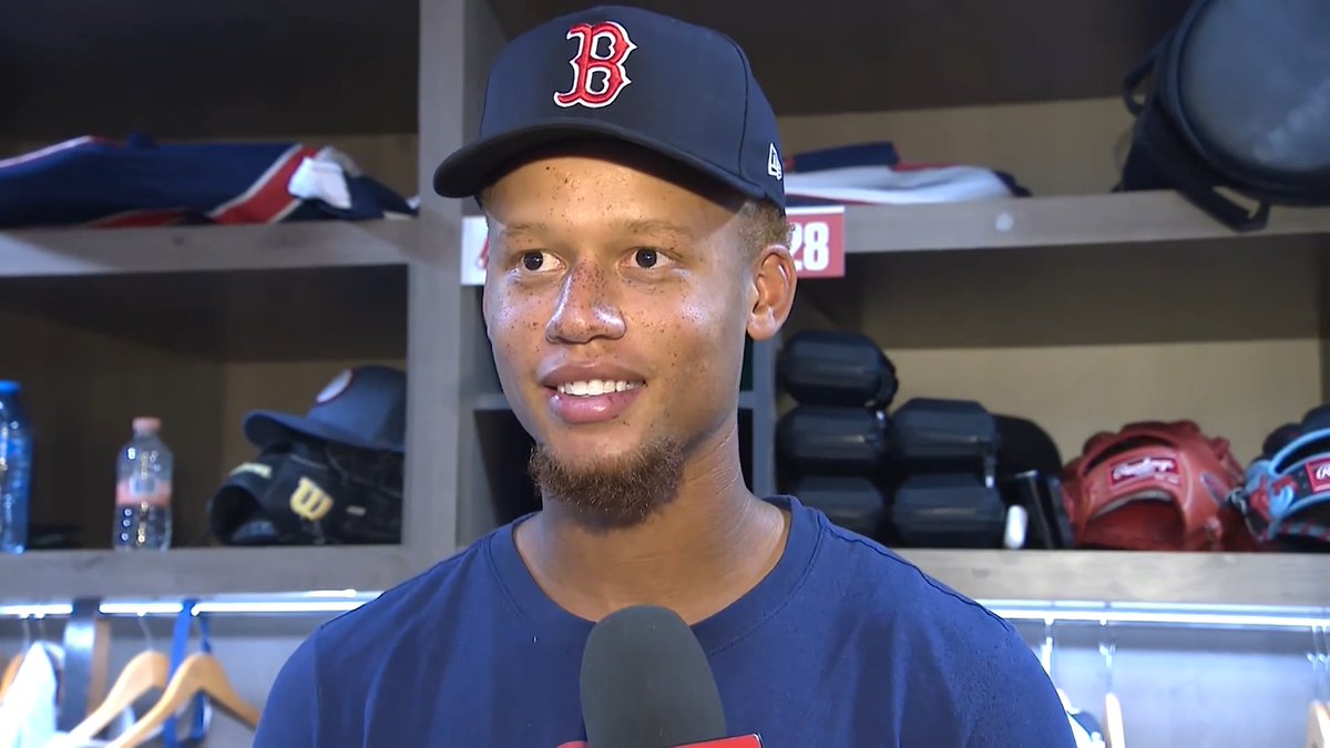 Kristian Campbell reacts to making the Opening Day roster.